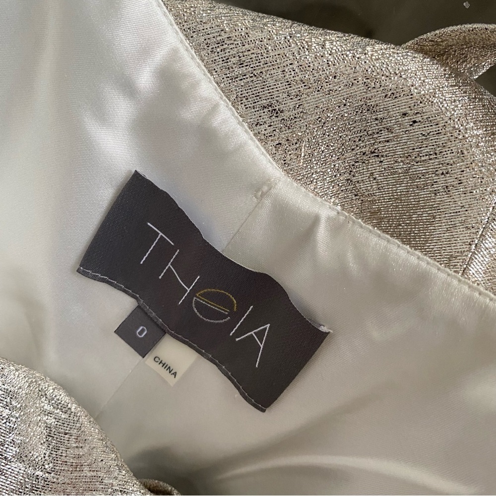 THEIA GOLD MAXI DRESS GOWN - Picture 10 of 13